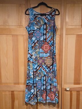 Attitudes by Renee Multicolor Mosaic Dress Size LP